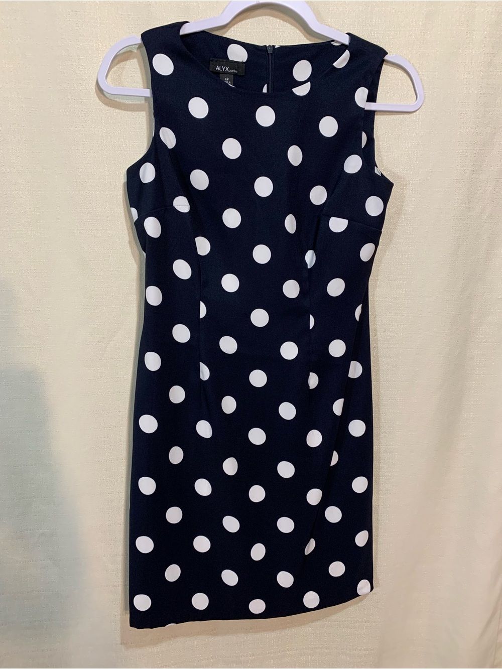 ALYX Navy Polka Dot Sleeveless Sheath Dress a1/38